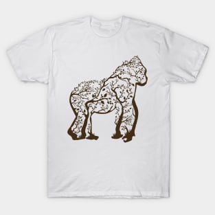 gorilla tree illustration T-Shirt